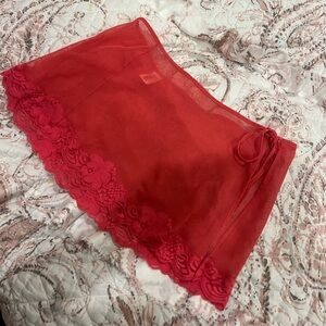 SM Fredrick’s Red Lace Trim Women's Intimate